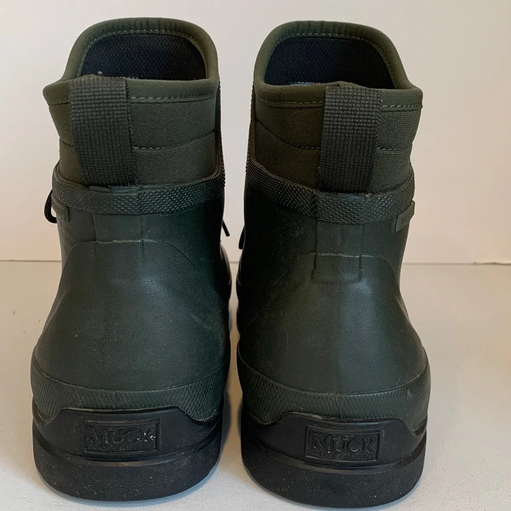 Muck Originals Men's Size 10 Green Waterproof Lace Up Waterproof Rain Boots